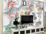 Wall Mural Home Decor Custom Size 3d Wallpaper Living Room Mural English Alphabet Backdrop Wall Picture Mural Home Decor Creative Hotel Study Wall Paper 3 D Good