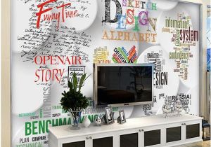 Wall Mural Home Decor Custom Size 3d Wallpaper Living Room Mural English Alphabet Backdrop Wall Picture Mural Home Decor Creative Hotel Study Wall Paper 3 D Good
