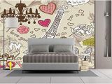 Wall Mural Hong Kong Amazon Wall Mural Sticker [ Paris Decor Doodles