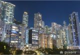 Wall Mural Hong Kong Residential Buildings In Hong Kong at Night Wall Mural Vinyl