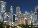 Wall Mural Hong Kong Residential Buildings In Hong Kong at Night Wall Mural Vinyl