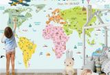 Wall Mural Installation Cost Colorful World Map Kids Bedroom Bedroom Wallpaper Mural Wall