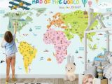 Wall Mural Installation Cost Colorful World Map Kids Bedroom Bedroom Wallpaper Mural Wall