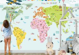Wall Mural Installation Cost Colorful World Map Kids Bedroom Bedroom Wallpaper Mural Wall