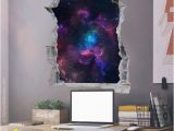 Wall Mural Installation Instructions Space Wall Decal Galaxy Wall Sticker Hole In the Wall 3d