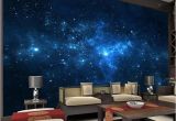 Wall Mural Night Sky Blue Galaxy Wall Mural Beautiful Nightsky Wallpaper