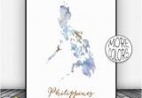 Wall Mural Printing Philippines Philippines Print Philippines Art Print Watercolor Map