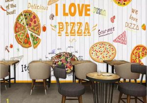 Wall Mural Printing Services Beibehang Custom 3d Mural White Wooden Board Pizza 3d Wallpaper