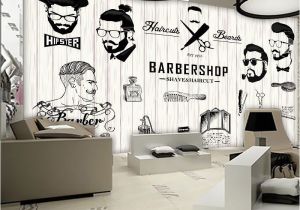 Wall Mural Printing Services Free Shipping 3d Beauty Barber Mural Salon Barber Shop Fashion
