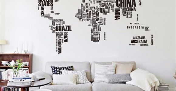 Wall Mural Stickers Australia Big Letters World Map Wall Sticker Decals Removable World Map Wall Sticker Murals Map Of World Wall Decals Vinyl Art Home Decor