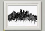 Wall Murals Auckland Boston Massachusetts Black White Watercolor Print Boston Skyline