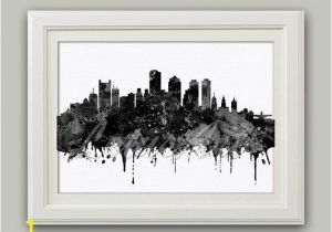 Wall Murals Auckland Boston Massachusetts Black White Watercolor Print Boston Skyline