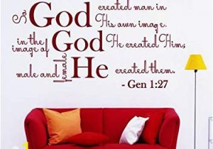 Wall Murals Bible Stories Amazon Wall Decals Quotes Bible Verse Psalm Genesis 1 27 so God