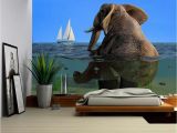 Wall Murals by Wall 26 Wall26 the Elephant is Sitting In the Water Removable