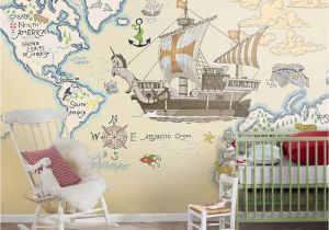 Wall Murals Childrens Rooms Amazon Cartoon Animal Map Nautical Children S Room Non