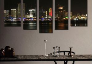 Wall Murals Cityscapes 2019 5 Picture Bination Wall Art Canvas Print Night Skyline