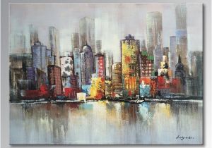 Wall Murals Cityscapes Art Handmade Oil Paintings Modern Decoration Canvas Wall Art Picture