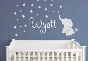 Wall Murals for Baby Boy Nursery Baby Elephant with Stars Wall Decal