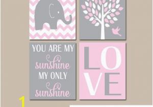 Wall Murals for Baby Girl Nursery Pink Gray Nursery Girl Elephant Nursery Wall Art Baby Girl Nursery