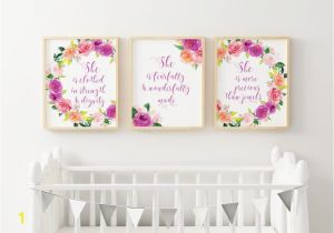 Wall Murals for Baby Girl Nursery Set Of 3 Baby Girl Nursery Bible Verses Christian Nursery