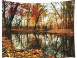 Wall Murals for College Dorms Amazon Jawo Autumn forest Decor Tapestry Fall Maple