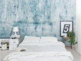 Wall Murals for Dorm Rooms Chipped Blue Concrete 8 X 144" 3 Piece Wall Mural