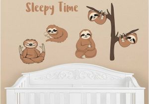 Wall Murals for Dorms Bedroom Playroom & Dorm Décor Lazy Sloth Giant Wall Decals