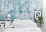 Wall Murals for Dorms Chipped Blue Concrete 8 X 144" 3 Piece Wall Mural