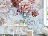 Wall Murals for Elevation Oil Painting Wallpaper Wall Mural Blue Pink Penoy Floral