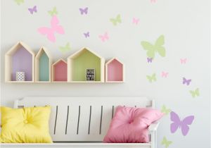 Wall Murals for Girls Bedroom butterfly Wall Decals Pink Lilac & Sage Green Appliques