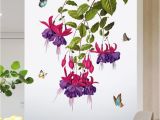 Wall Murals for Hallways Großhandel Schmetterling orchidee Blume Wandaufkleber Tür Fenster Glas Dekor Tapete Poster Kunst Flur Dekoration Grafiken Schrank Kühlschränke