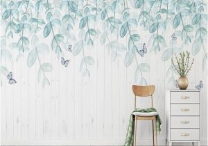Wall Murals for Hallways Watercolor Mint Leaves Wallpaper Wall Mural Hanging Leaf