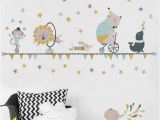 Wall Murals for Nursery Ideas Wall Stickers for Kids Elephant Circus Animal Cartoon Wall