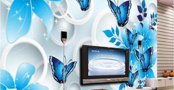 Wall Murals for Sale Online Simple Wallpaper 3d Mural Tv Background Wall Mural Living Room Wall Covering Blue Lily Custom Wallpaper sofa Background Wall