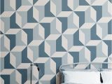 Wall Murals for Teenagers Blue Geometric Wallpaper Abstract Design