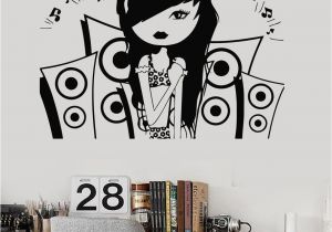 Wall Murals for Teenagers Vinyl Wall Decal Music Teen Girl Room Music Speakers Stickers Mural