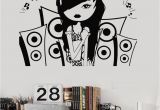 Wall Murals for Teens Vinyl Wall Decal Music Teen Girl Room Music Speakers Stickers Mural