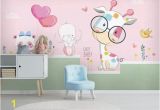 Wall Murals for toddlers Room Custom Size 3d Wallpaper Mural Kids Room Bed Room nordic Minimalist Animals 3d Picture sofa Backdrop Wallpaper Mural Non Woven Sticker Hd