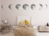 Wall Murals for toddlers Room Moon Phase 3d Wall Sticker Pvc Gold Silver Moon Art Decal Creative Bedroom Living Room Child Study Background Mural Home Decor butterfly Wall Decals