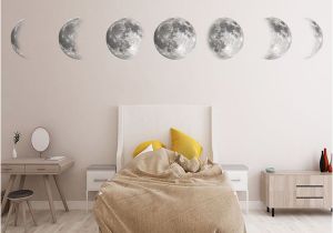 Wall Murals for toddlers Room Moon Phase 3d Wall Sticker Pvc Gold Silver Moon Art Decal Creative Bedroom Living Room Child Study Background Mural Home Decor butterfly Wall Decals
