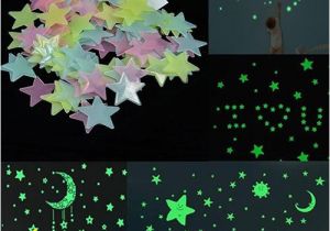 Wall Murals Glow In the Dark 3d Stars Glow In the Dark Ceiling Wall Stickers Luminous Fluorescent Wall Stickers for Kids Baby Room Bedroom Decor Wall Sticker for Kids Wall Sticker