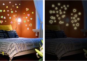 Wall Murals Glow In the Dark Us $1 69 Off Diy Colorful Loving Heart Night Glow In the Dark Luminous Wall Stickers Home Decor for Kids Bedroom Removable Art Wall Decal In Wall