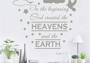 Wall Murals Inspirational Words Amazon Psalm Wall Decal Psalm Gen 1 1 Bible Decor