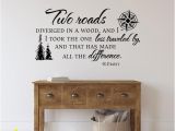 Wall Murals Inspirational Words Two Roads Diverged Wall Decal Quote Road Less Traveled