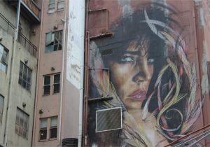 Wall Murals Melbourne A Woman Overlooks Melbourne Victoria Australia Danielle Maingot