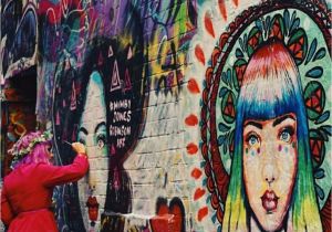Wall Murals Melbourne Mimby Jones Robinson Painting Her Goddess Murals In Hosier Lane