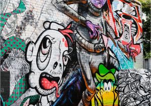 Wall Murals Melbourne Street Art Off Of Queen Street In Melbourne Stock