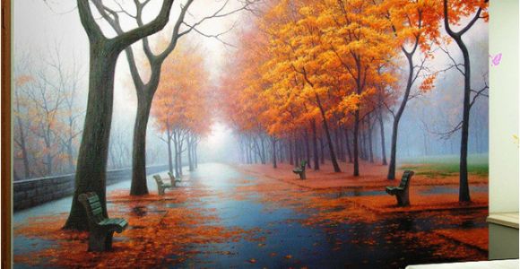 Wall Murals Nature Scenes Customized Wallpaper 3d Autumn Maple Leaf Natural Scene Wall