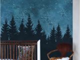 Wall Murals Night Sky forest Trees Night Scene Mural Wallpaper 4 Sheet Pack 2ft X 9ft