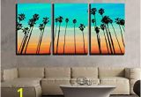 Wall Murals Palm Trees Wall26 3 Piece Canvas Wall Art California Sunset Palm Tree Rows In Santa Barbara Us Modern Home Decor Stretched and Framed Ready to Hang